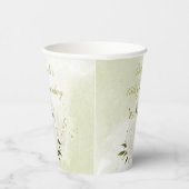 romantische witte bloemen groen papier bekers (Rechts)