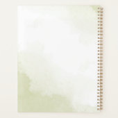 romantische witte bloemen groen trouwen planner (Achterkant)