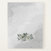 romantische witte bloemen & groene bladeren bruilo planner (Achterkant)