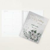 romantische witte bloemen & groene bladeren bruilo planner (Display)