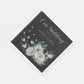 Romantische witte bloemen & groene bladeren servet (Hoek)