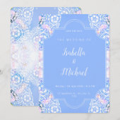 Romantische witte bloemen kant kaart (Voorkant / Achterkant)