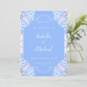 Romantische witte bloemen kant kaart (Staand voorkant)