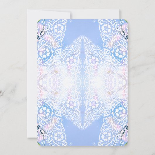 Romantische witte bloemen kant kaart (Achterkant)