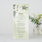 romantische witte bloemen met groene bladeren menu (Staand voorkant)