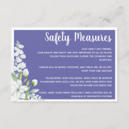 Romantische witte bloemen veiligheidsmaatregelen b informatiekaartje