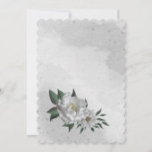 romantische witte bloemen zitplaats kaart (Achterkant)