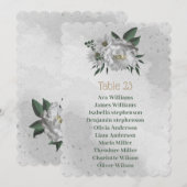 romantische witte bloemen zitplaats kaart (Voorkant / Achterkant)