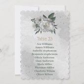 romantische witte bloemen zitplaats kaart (Voorkant)
