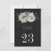 romantische witte bloemen zwart tafelnummer (Achterkant)