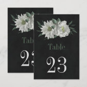 romantische witte bloemen zwart tafelnummer (Voorkant / Achterkant)