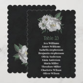 Romantische witte bloemen zwarte zitkaart kaart (Voorkant / Achterkant)