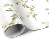 Romantische witte bloemenbruiloft cadeaupapier (Rol Hoek)