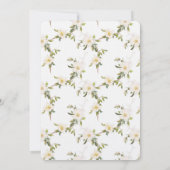 Romantische witte bloemenbruiloft kaart (Achterkant)