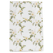 Romantische witte bloemenbruiloft medium cadeauzakje (Voorkant)