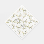 Romantische witte bloemenbruiloft servet (Hoek)