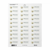 Romantische Witte Bloemige Waterverf Etiket (Full Sheet)