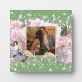 Romantische witte brandkranen, roze rozen fotoplaat (Voorkant)