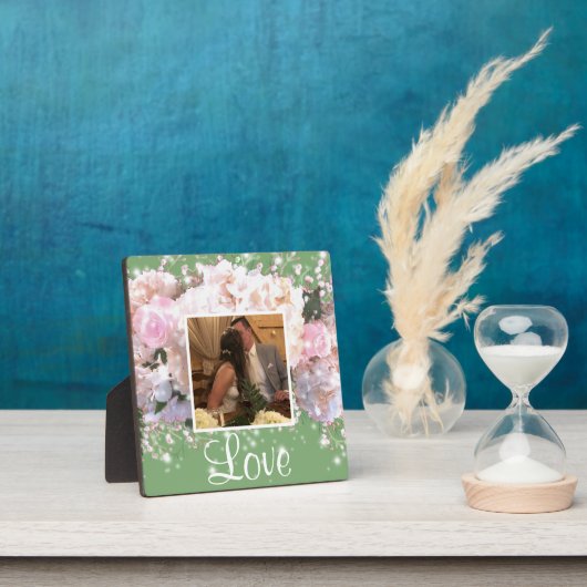 Romantische witte brandkranen, roze rozen fotoplaat (Insitu)