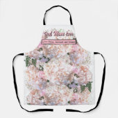 Romantische witte brandkranen roze rozen moeder schort (Voorkant)