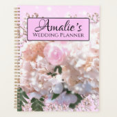 Romantische witte brandkranen roze rozen Weddensch Planner (Voorkant)
