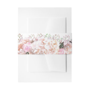 Romantische witte brandkranen roze rozen Weddensch Uitnodigingen Wikkel