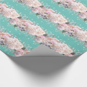 Romantische witte brandkranen, roze witte bloemen cadeaupapier (Hoek)