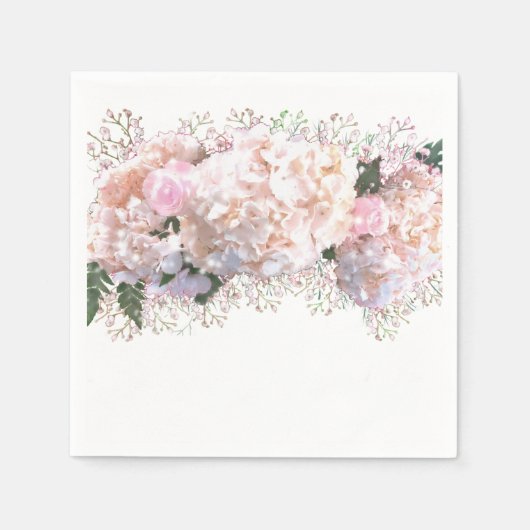Romantische witte brandkranen, roze witte bloemen servet (Voorkant)