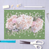 Romantische witte brandkranen, roze witte bloemen tissuepapier (Craft)