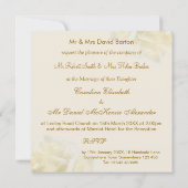 Romantische witte-crème rozen Trouw Uitnodiging (Achterkant)