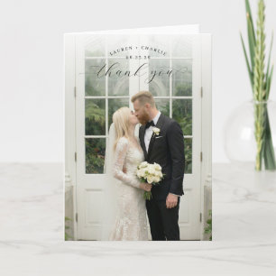 Romantische witte elegante foto bedankkaart
