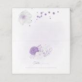 romantische witte en paarse bruiloft plaatskaartje (Buitenkant ongevouwen)
