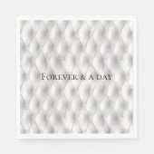 Romantische witte faux lederen bruiloft servet (Voorkant)