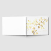 Romantische witte gouden bladeren bruiloft gastenb gastenboek (Volledig)