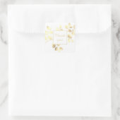 Romantische witte gouden bladeren vierkante sticke vierkante sticker (Tas)
