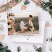 Romantische witte hart bruiloft foto's dank u bedankkaart