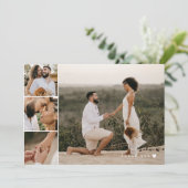 Romantische witte hart bruiloft foto's dank u bedankkaart (Staand voorkant)