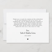 Romantische witte hart bruiloft foto's dank u bedankkaart (Achterkant)