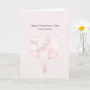 Romantische Witte Harten Roze Valentijnsdag Kaart