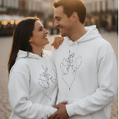 Romantische witte hoodie voor koppels