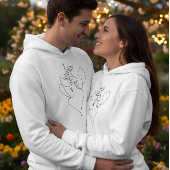 Romantische witte hoodie voor koppels