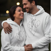 Romantische witte hoodie voor koppels