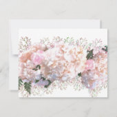 Romantische witte hoofdbrandkranen roze rozen bedankkaart (Achterkant)