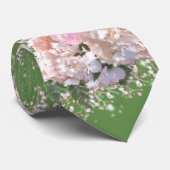 Romantische witte hoofdbrandkranen roze rozen stropdas (Opgerold)