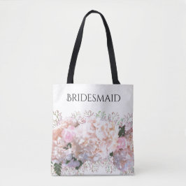 Romantische witte hoofdbrandkranen roze rozen tote bag