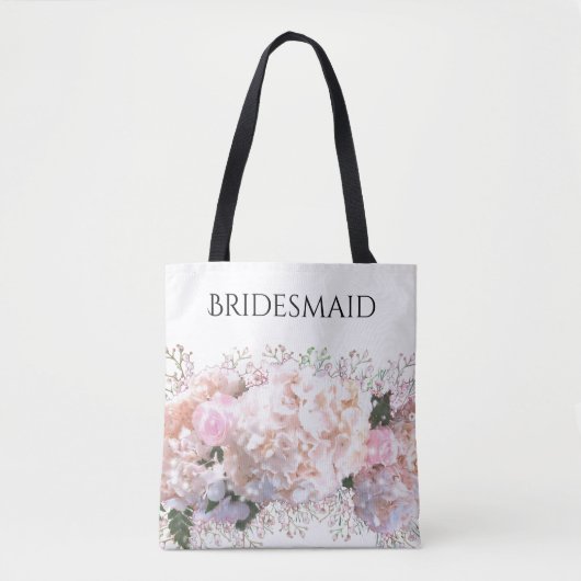 Romantische witte hoofdbrandkranen roze rozen tote bag (Voorkant)