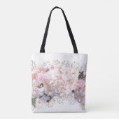 Romantische witte hoofdbrandkranen roze rozen tote bag (Achterkant)