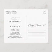 Romantische witte kalligrafie foto wijzigingsdatum aankondigingskaart (Achterkant)