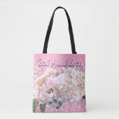 Romantische witte kant hydrangea roze rozen Tante Tote Bag (Voorkant)