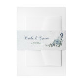 Romantische witte marine & stoffige blauwe bloemen uitnodigingen wikkel (Voorkant Voorbeeld)